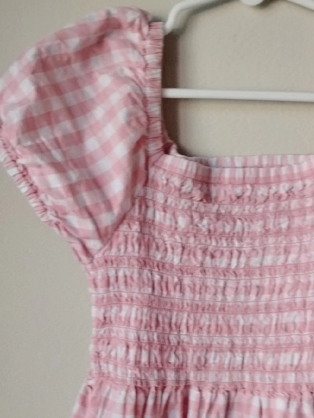 The Children's Place Pink Gingham Smocked Kids Dress
